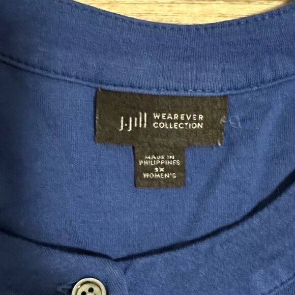 J. Jill Wearever Collection Blue Jersey 3/4 Sleeve Button Tunic Women’s Size 3X - Picture 7 of 7